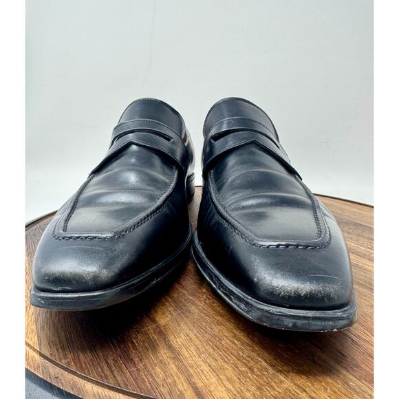Magnanni for Neiman Marcus Leather Penny Loafers Black Men's Size 12 - 12495 - Picture 2 of 11